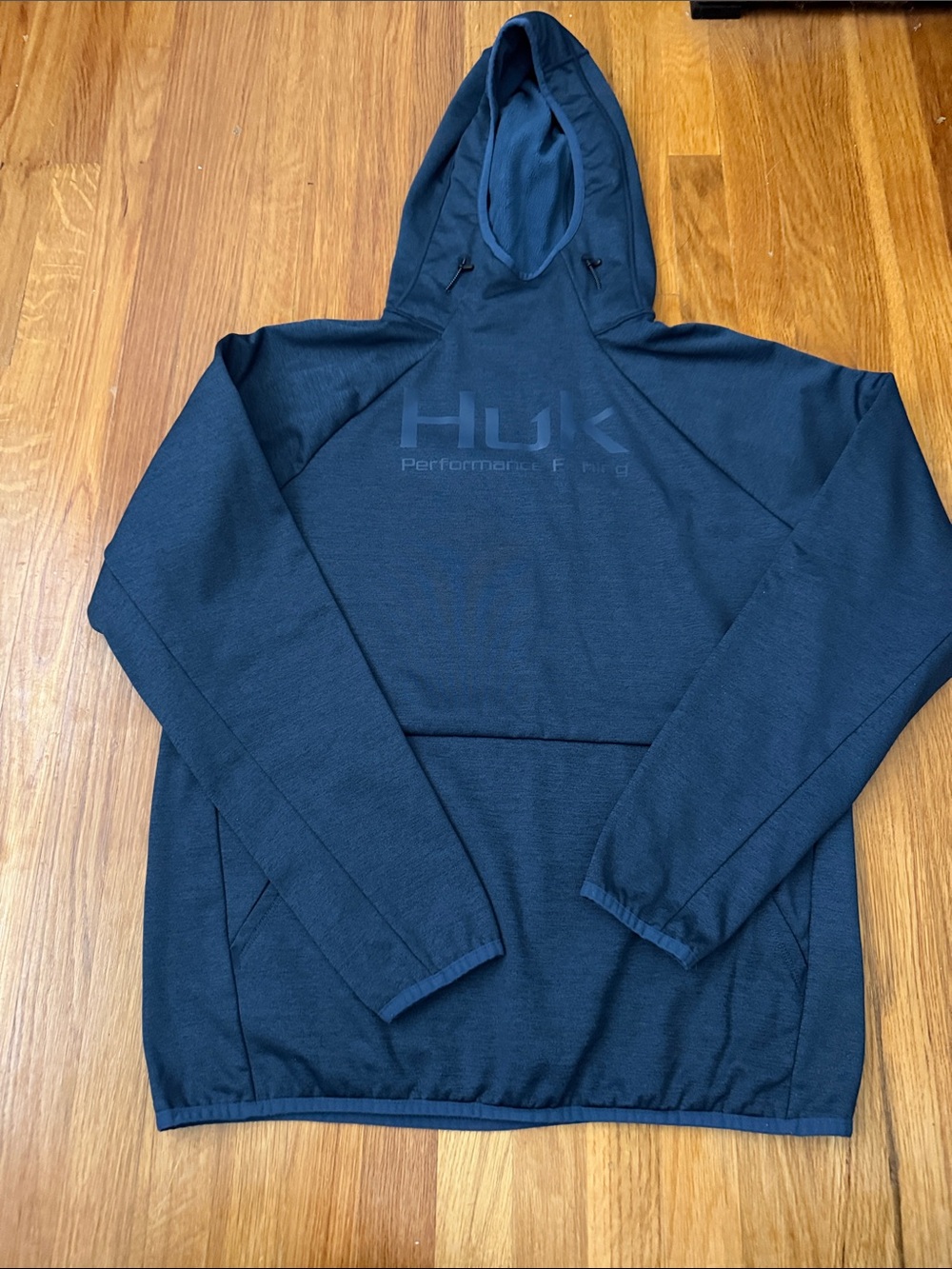 Huk Men's Performance Hoodie Pullover in Navy Blue Large